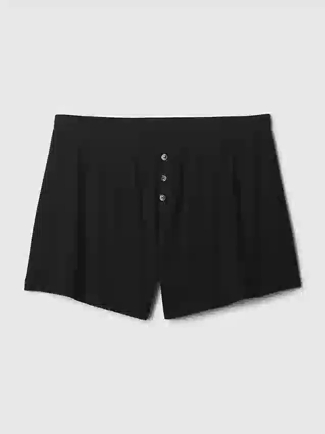 Mini Nervürlü Bol Pijama Şortları