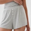 Mini Nervürlü Bol Pijama Şortları