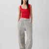 Mini Nervürlü Dantel Henley Pijama Tank Top