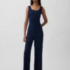 Mini Nervürlü Dantel Henley Pijama Tank Top