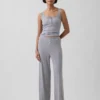 Mini Nervürlü Dantel Henley Pijama Tank Top