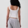 Mini Nervürlü Dantel Henley Pijama Tank Top