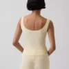 Mini Nervürlü Dantel Henley Pijama Tank Top
