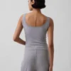 Mini Nervürlü Dantel Henley Pijama Tank Top