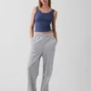 Mini Nervürlü Dantel Süslemeli Pijama Tank Top
