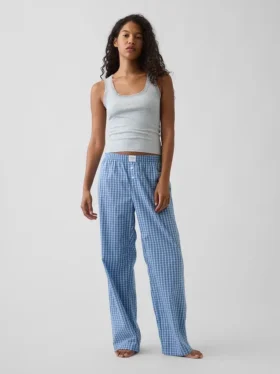 Mini Nervürlü Dantel Süslemeli Pijama Tank Top