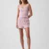 Mini Nervürlü Dantel Süslemeli Pijama Tank Top