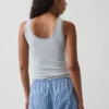 Mini Nervürlü Dantel Süslemeli Pijama Tank Top