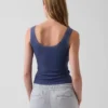 Mini Nervürlü Dantel Süslemeli Pijama Tank Top