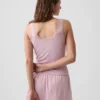 Mini Nervürlü Dantel Süslemeli Pijama Tank Top