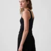 Mini Nervürlü Dantel Süslemeli Pijama Tank Top