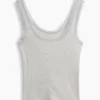 Mini Nervürlü Dantel Süslemeli Pijama Tank Top