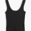 Mini Nervürlü Dantel Süslemeli Pijama Tank Top