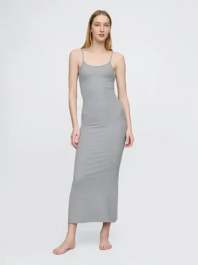 Mini Rib Pijama Maxi Elbise