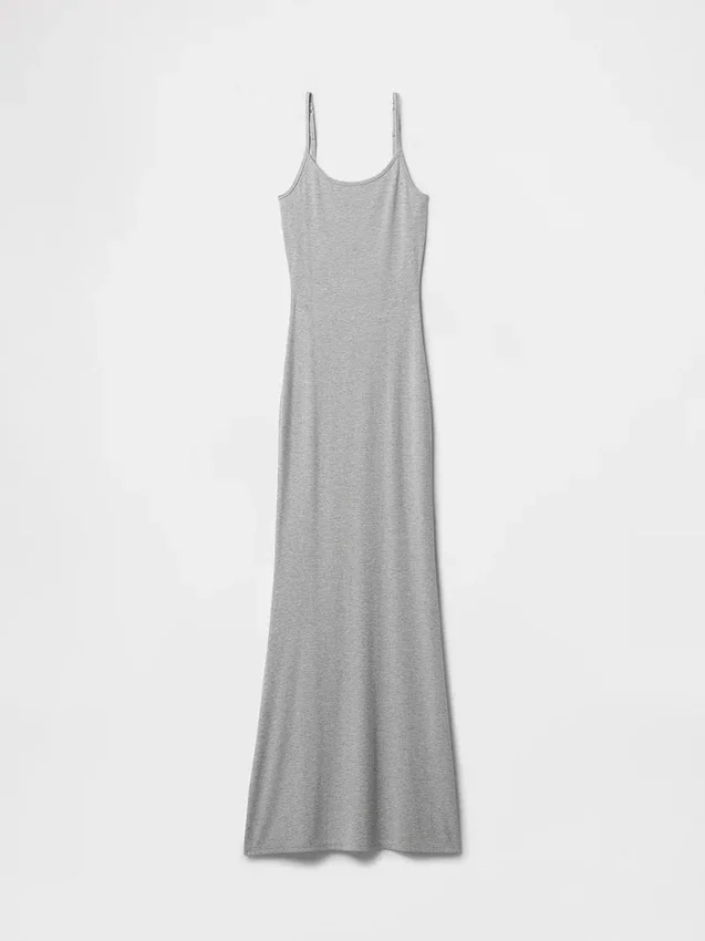 Mini Rib Pijama Maxi Elbise
