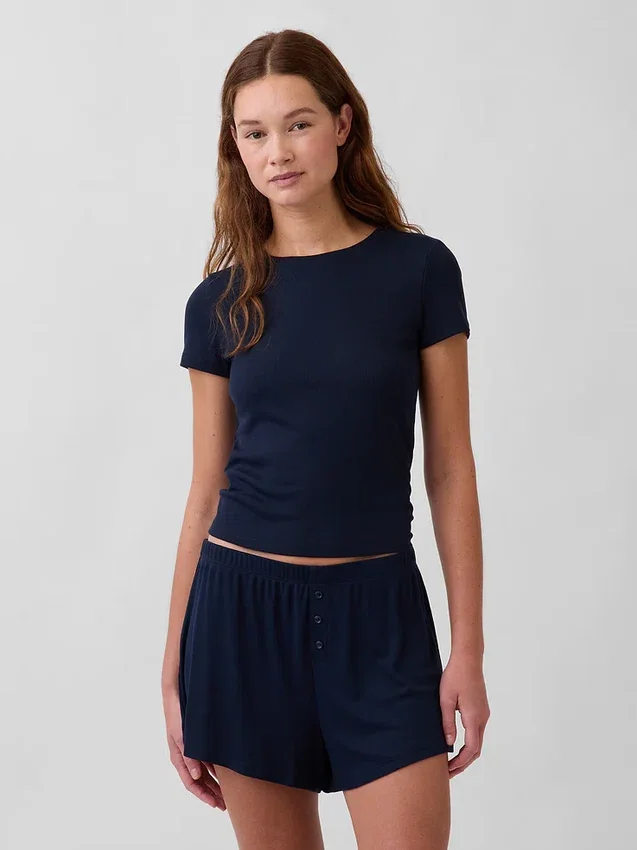 Mini Rib Pj Tişört