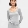 Mini Ribana Dantel Süslemeli Pijama Üst Giyim