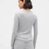 Mini Ribana Dantel Süslemeli Pijama Üst Giyim