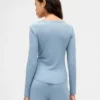 Mini Ribana Dantel Süslemeli Pijama Üst Giyim