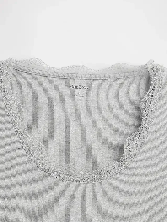 Mini Ribana Dantel Süslemeli Pijama Üst Giyim
