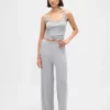 Mini Ribana Geniş Paça Pijama Pantolonu