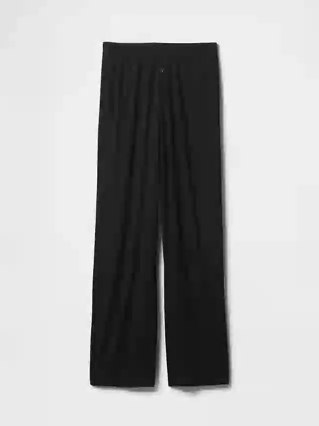 Mini Ribana Geniş Paça Pijama Pantolonu