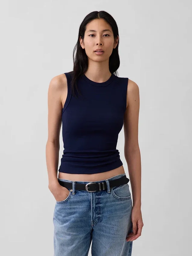 Modern Bisiklet Yaka Tank Top