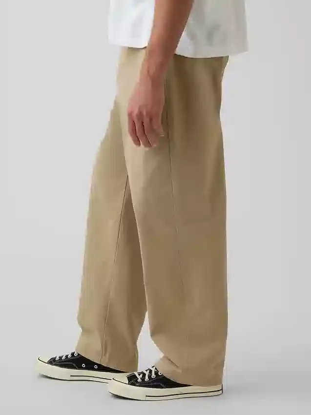 Modern Bol Kesim Haki Pantolon