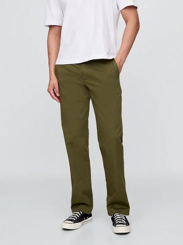 Modern Düz Kesim Haki Pantolon