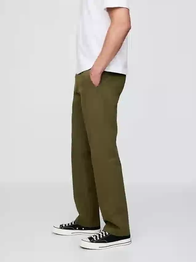 Modern Düz Kesim Haki Pantolon