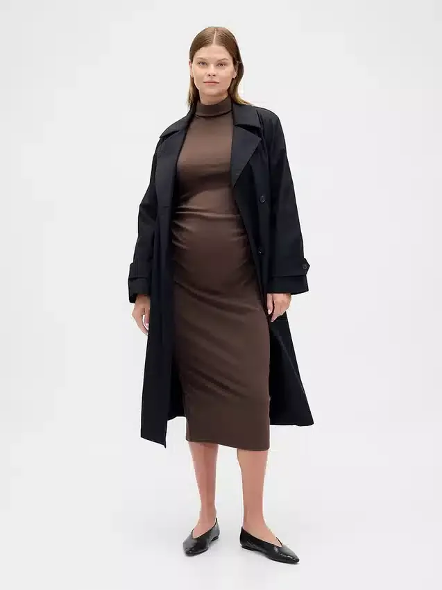 Modern Hamile Giyim Mockneck Elbise