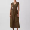 Modern Karışık Kumaş Maxi Elbise