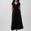 Modern Karışık Kumaş Maxi Elbise