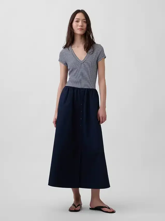 Modern Karışık Kumaş Maxi Elbise