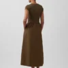 Modern Karışık Kumaş Maxi Elbise