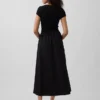 Modern Karışık Kumaş Maxi Elbise