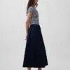 Modern Karışık Kumaş Maxi Elbise