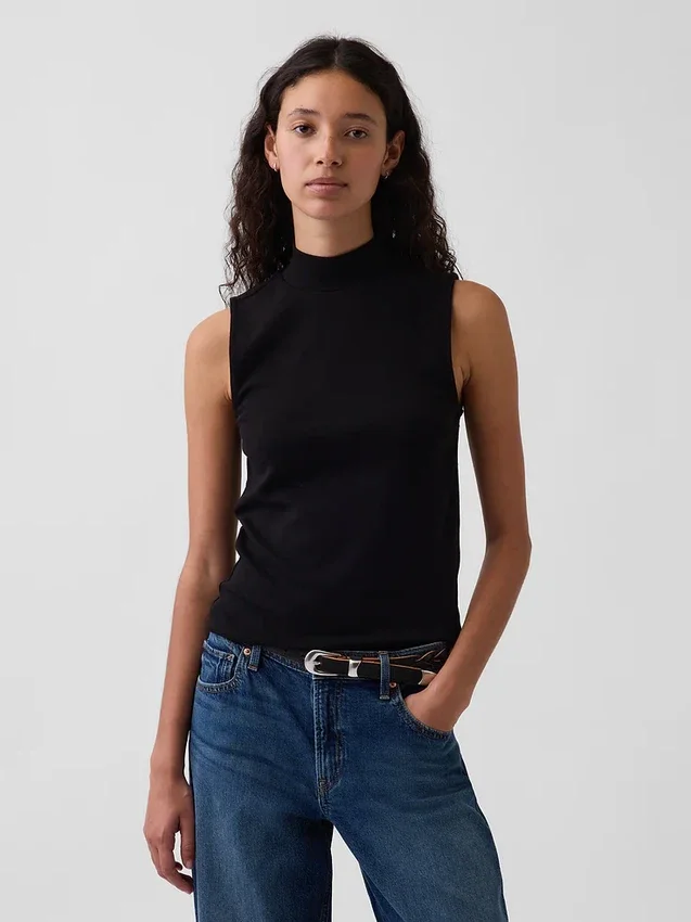 Modern Yarım Yaka Tank Top