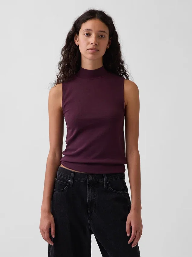 Modern Yarım Yaka Tank Top