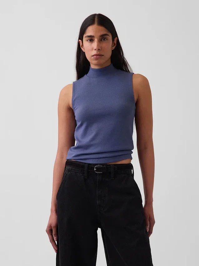 Modern Yarım Yaka Tank Top