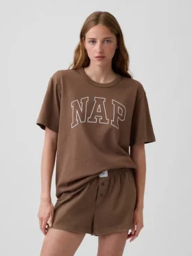 Nap Logolu Oversized Pijama Tişört