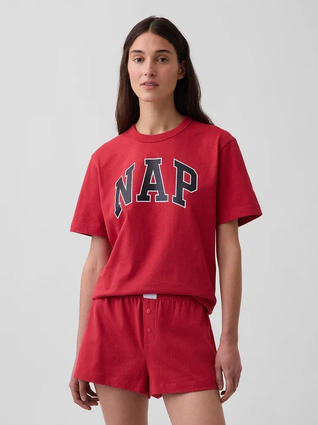 Nap Logolu Oversized Pijama Tişört