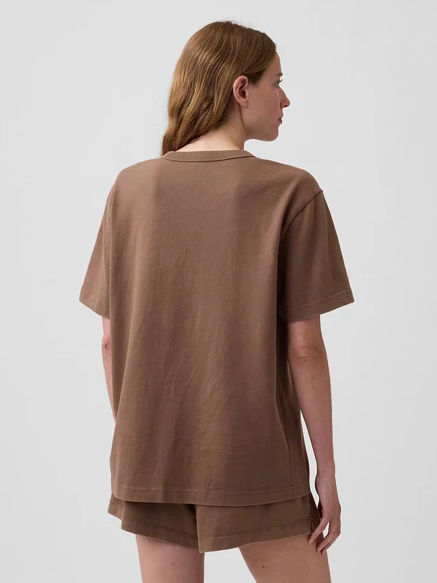 Nap Logolu Oversized Pijama Tişört