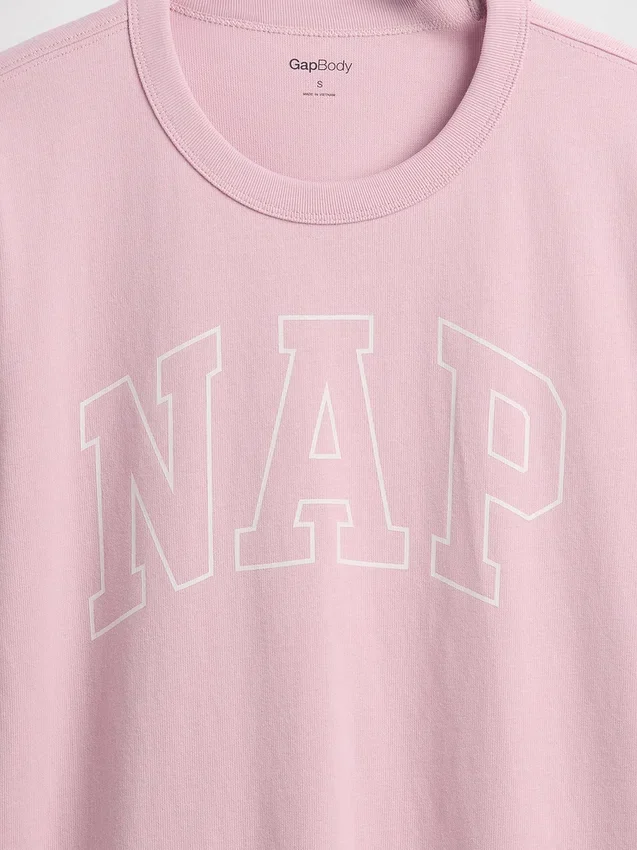 Nap Logolu Oversized Pijama Tişört