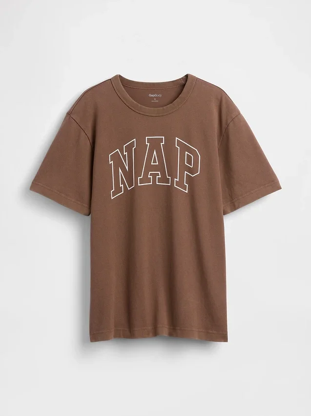 Nap Logolu Oversized Pijama Tişört