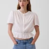 Önden Düğmeli Kısa Peplum Üst Giyim