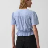 Önden Düğmeli Kısa Peplum Üst Giyim