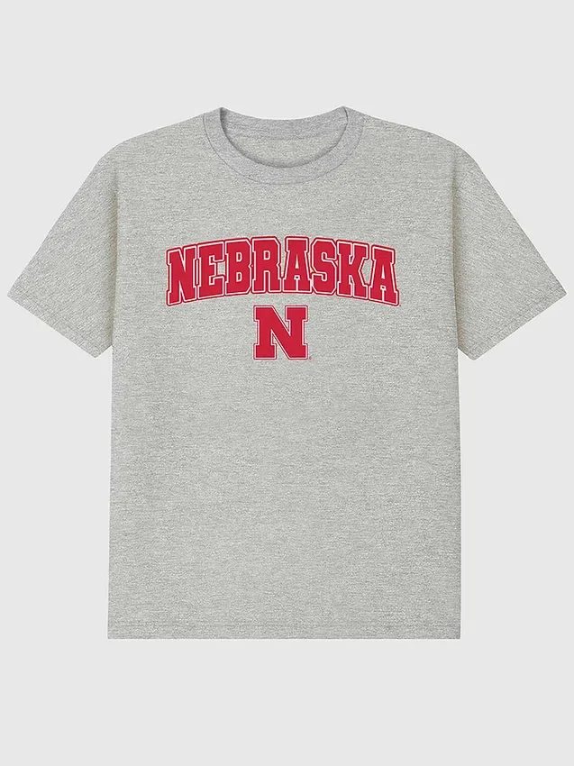 Nebraska Üniversitesi Arch Logo Koyu Renkli Grafik Tişört