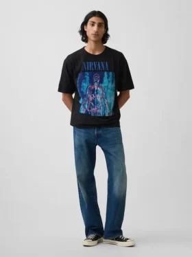 Nirvana Ağır Kumaşlı Kısa Kesim Grafikli Tişört