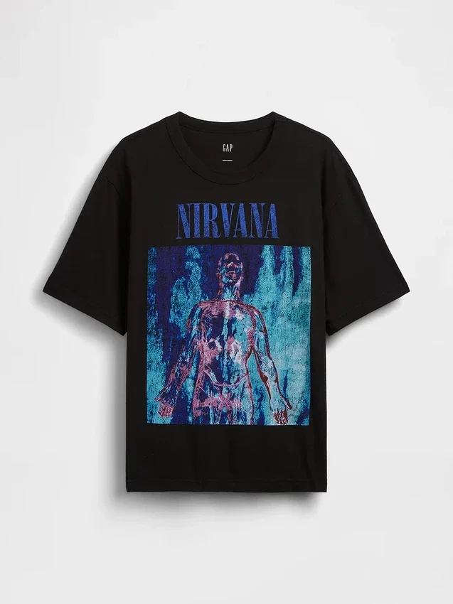 Nirvana Ağır Kumaşlı Kısa Kesim Grafikli Tişört